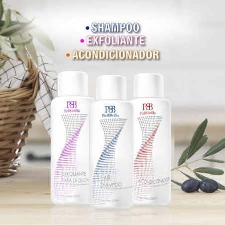 shampoo  - acondicionador - exfoliante